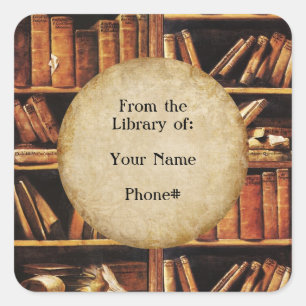 Adesivo Quadrado Da Biblioteca de...