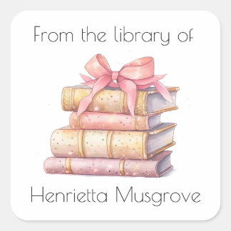 Adesivo Quadrado Da biblioteca de Henrietta