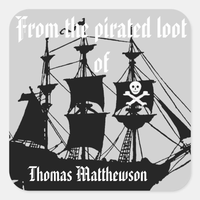 Adesivo Quadrado Da Loja Pirata de.... (Frente)
