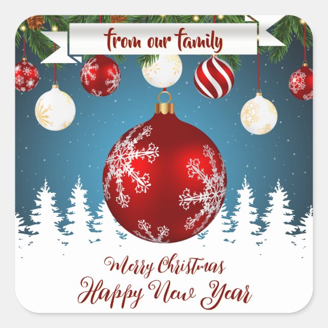 Adesivo Quadrado Da nossa família (Frente)