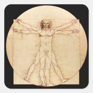 Adesivo Quadrado Da Vinci Vitruvian Man