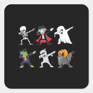 Adesivo Quadrado Dabbing Skeleton Halloween, Halloween, Dab boys