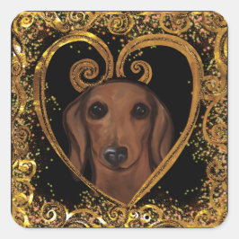 ADESIVO QUADRADO DACHSHUND