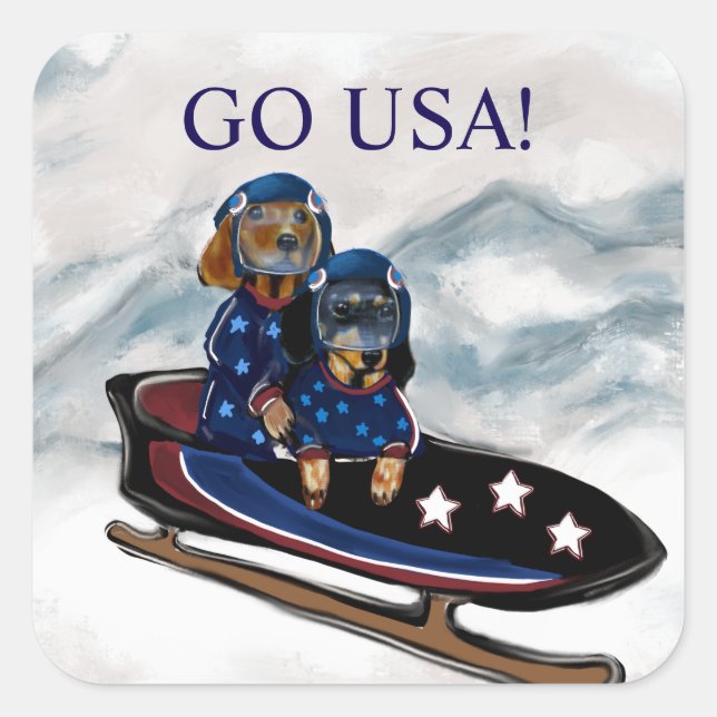 ADESIVO QUADRADO DACHSHUND  (Frente)