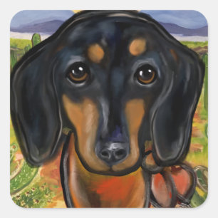 ADESIVO QUADRADO DACHSHUND