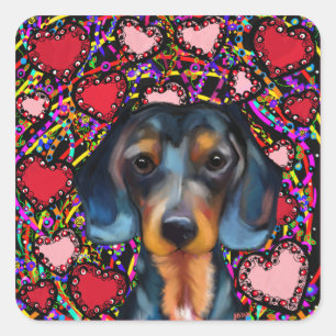 ADESIVO QUADRADO DACHSHUND