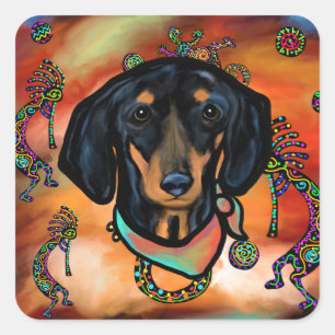 ADESIVO QUADRADO DACHSHUND