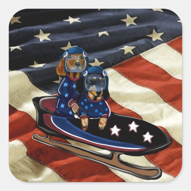 ADESIVO QUADRADO DACHSHUND  (Frente)