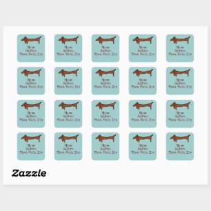 Adesivo Quadrado Dachshund Abstrato Famoso