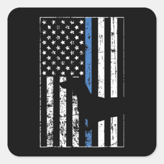 Adesivo Quadrado Dachshund Breed Dog America Flag Patriot Gift