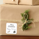 Adesivo Quadrado Dachshund Dachshund Dift Tag Natal Doxie<br><div class="desc">etiqueta adesiva de presente de natal de natal de salsicha</div>
