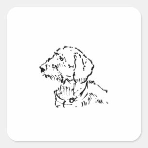 Adesivo Quadrado Dachshund de Pelo Duro