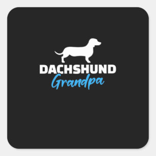Adesivo Quadrado Dachshund Grandpa