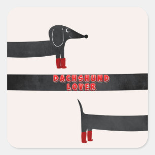 Adesivo Quadrado Dachshund Lover