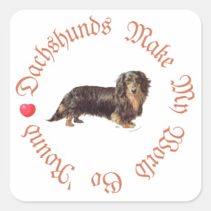 Adesivo Quadrado Dachshunds Fazem Meu Mundo