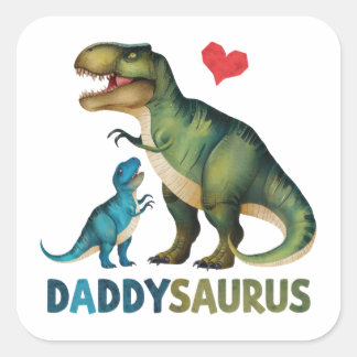 Adesivo Quadrado Daddysaurus