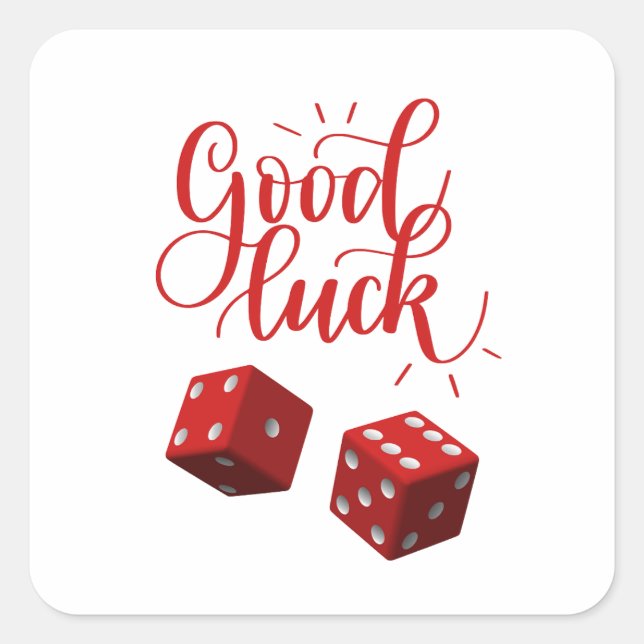 Adesivo Quadrado dados do dia da sorte (Frente)