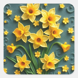 Adesivo Quadrado Daffodil Stickers