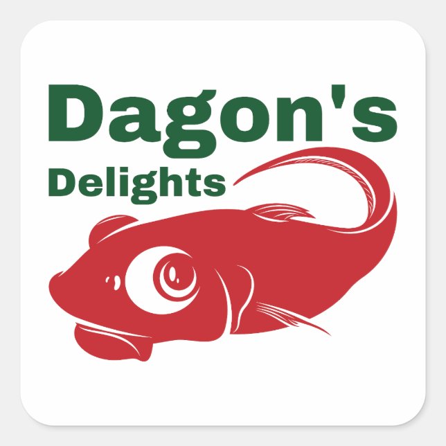 Adesivo Quadrado Dagon's Delights Seafood (Frente)
