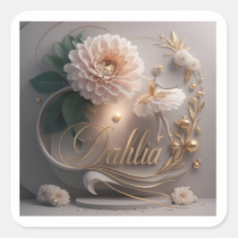 Adesivo Quadrado Dahlia Ballet Bloom Floral Art Design