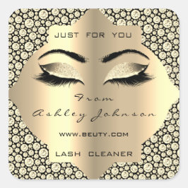 Adesivo Quadrado Daimond Sepia Glitter Dourado Lash Cleaner Makeup