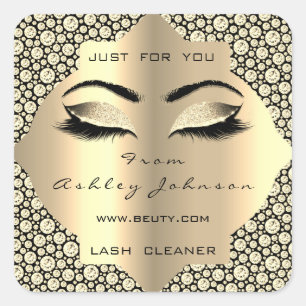 Adesivo Quadrado Daimond Sepia Glitter Dourado Lash Cleaner Makeup