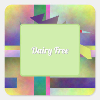 Adesivo Quadrado Dairy Free Food Abstract Pattern Party