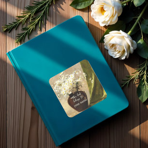 Adesivo Quadrado Daisies em um vaso, Paul Fisher Bookplate