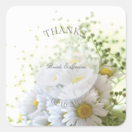 Adesivo Quadrado Daisies in Love- Editable Wedding Buquê