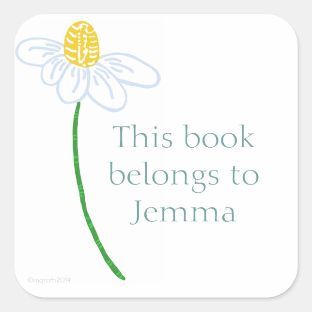 Adesivo Quadrado Daisy bookplate (Frente)