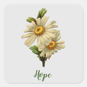 Adesivo Quadrado Daisy Hope Inspirational