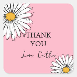 Adesivo Quadrado Daisy inky art editável