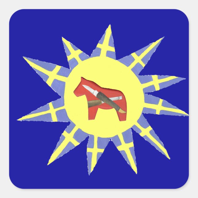 Adesivo Quadrado Dala Sticker Sunburst de Woodcarver (Frente)