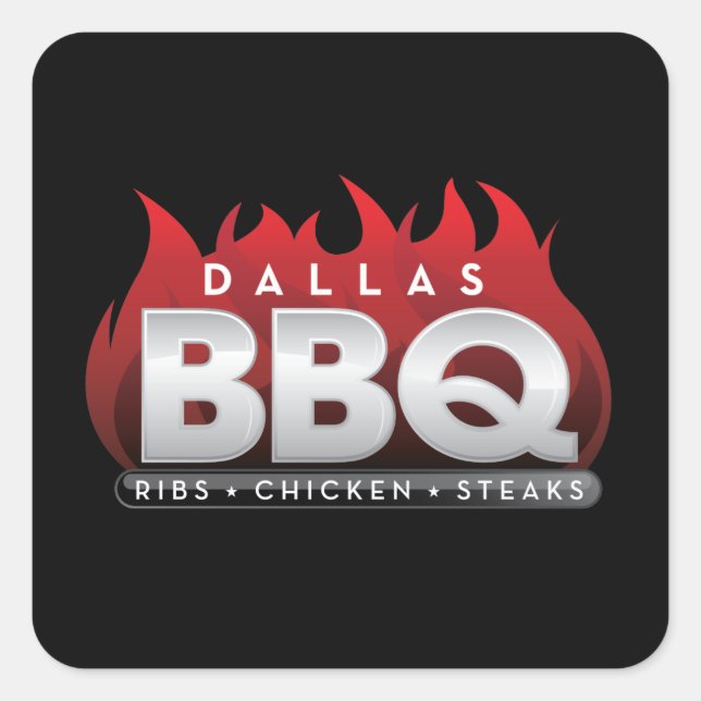 Adesivo Quadrado Dallas CHURRASCO Square Stickers (Frente)
