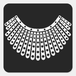 Adesivo Quadrado Dama de advogado, colar dissidente RBG Ruth Bader