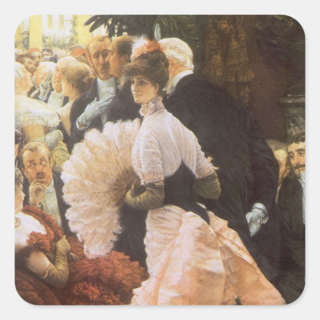 Adesivo Quadrado Dama Política de James Tissot, Vice-Vitoriano (Frente)
