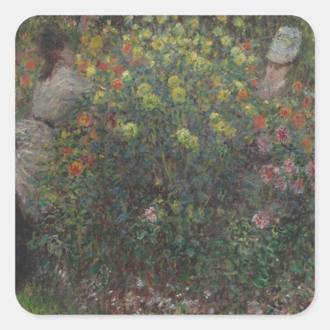 Adesivo Quadrado Damas na Flores Monet 1875 (Frente)