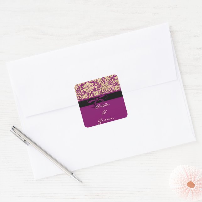 Adesivo Quadrado Damasco Roxo (Envelope)