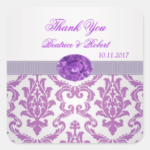 Adesivo Quadrado Damasco roxo, obrigado amethyst da imagem você
