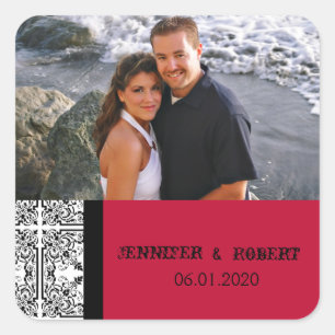 Adesivo Quadrado Damask Delight Scarlet Red Wedor Sticker
