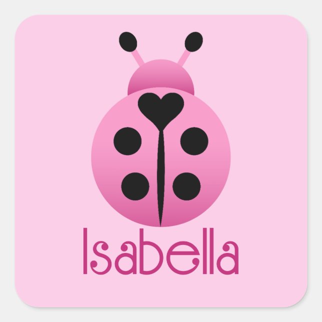 Adesivo Quadrado Damybugs Rosa (Frente)