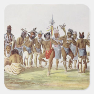 Adesivo Quadrado Dança de guerra do Sauks e das raposas