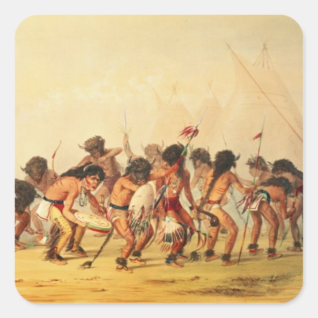 Adesivo Quadrado Dança do búfalo, c.1832 (Frente)