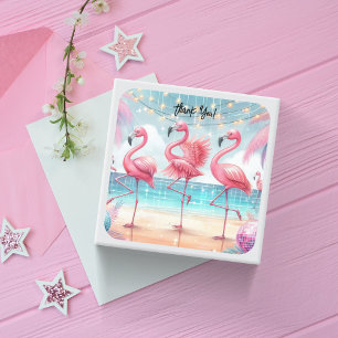 Adesivo Quadrado Dança do Flamingo e Celebração Obrigado