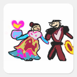 Adesivo Quadrado dança e jogo de namorados