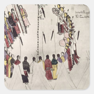 Adesivo Quadrado Dança escaldante ou vitória (tinta no papel)