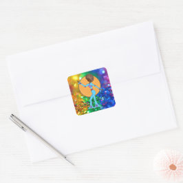 Adesivo Quadrado DANÇA FELIZ - decoração GLITTER (6 ou 20 Contagens