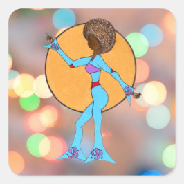 Adesivo Quadrado DANÇA FELIZ - LUZ DA FESTA (6 ou 20 Ct.)