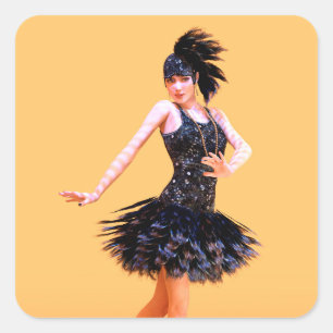 Adesivo Quadrado Dança Flapper Vintage