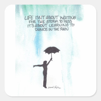 Adesivo Quadrado Dança Na Chuva